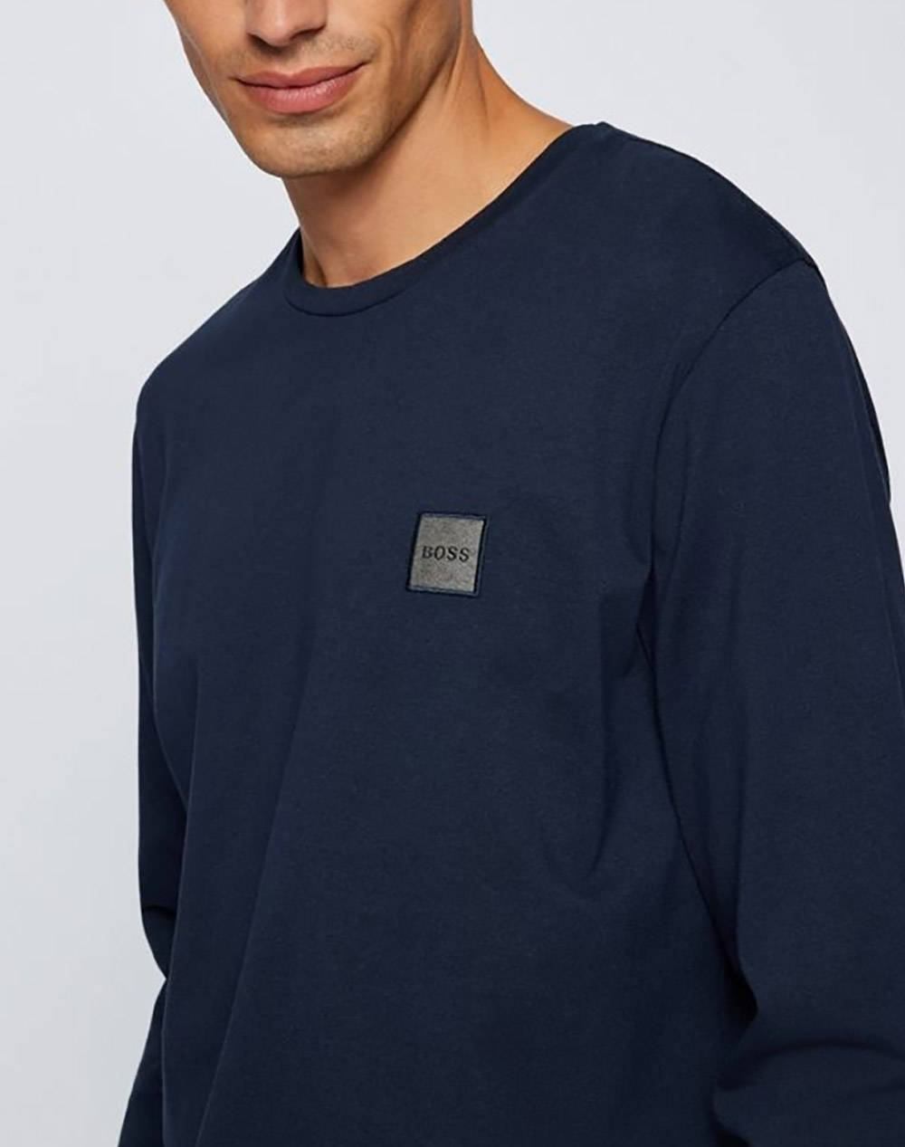 Boss Jersey Tacks 1 50462772-404 Navyblue ανδρικά ρούχα μπλούζες T-Shirt Politikos Shop Πολιτικός