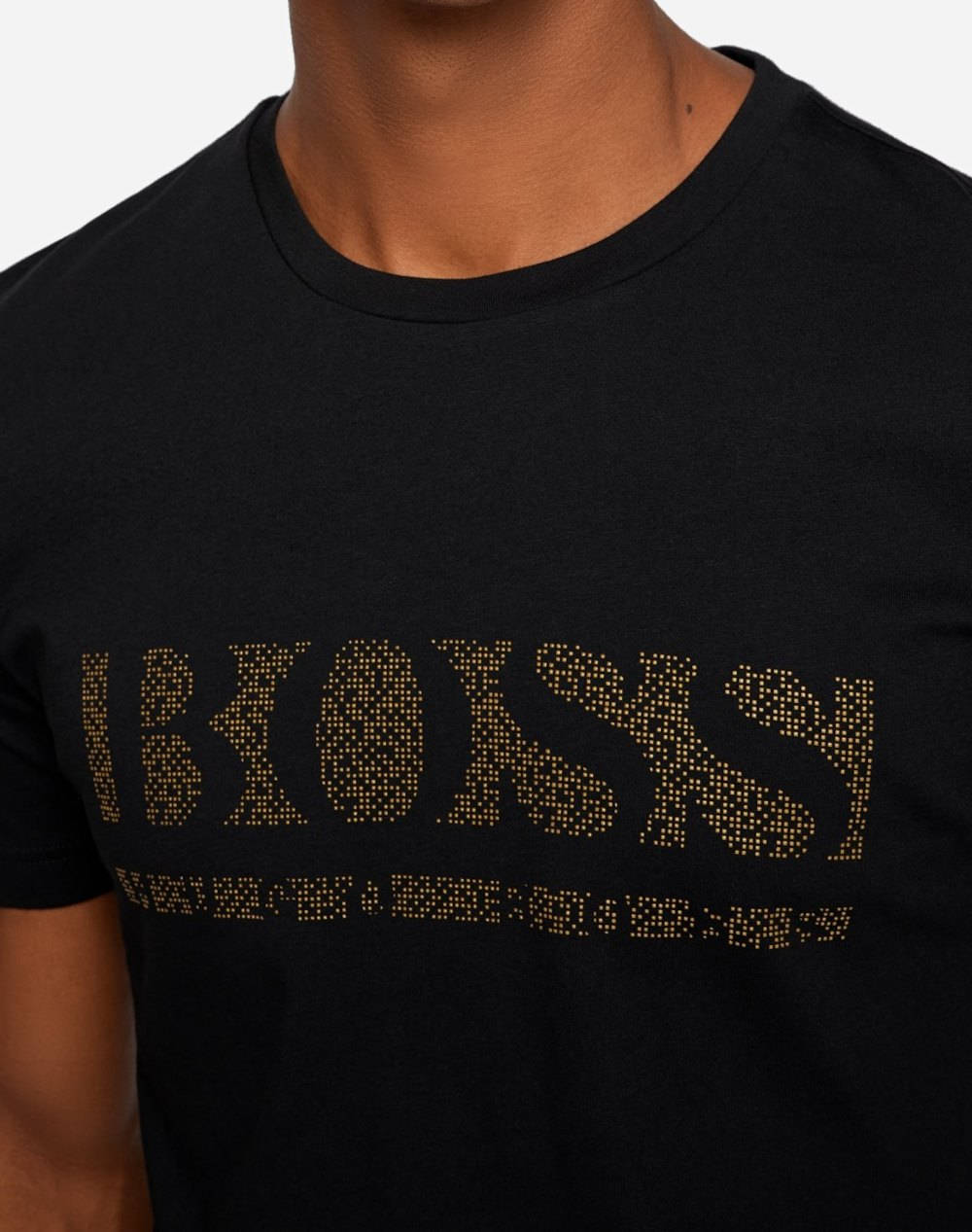 Boss Jersey Tee Pixel 1 50457429-001 Black ανδρικά ρούχα μπλούζες T-Shirt Politikos Shop Πολιτικός