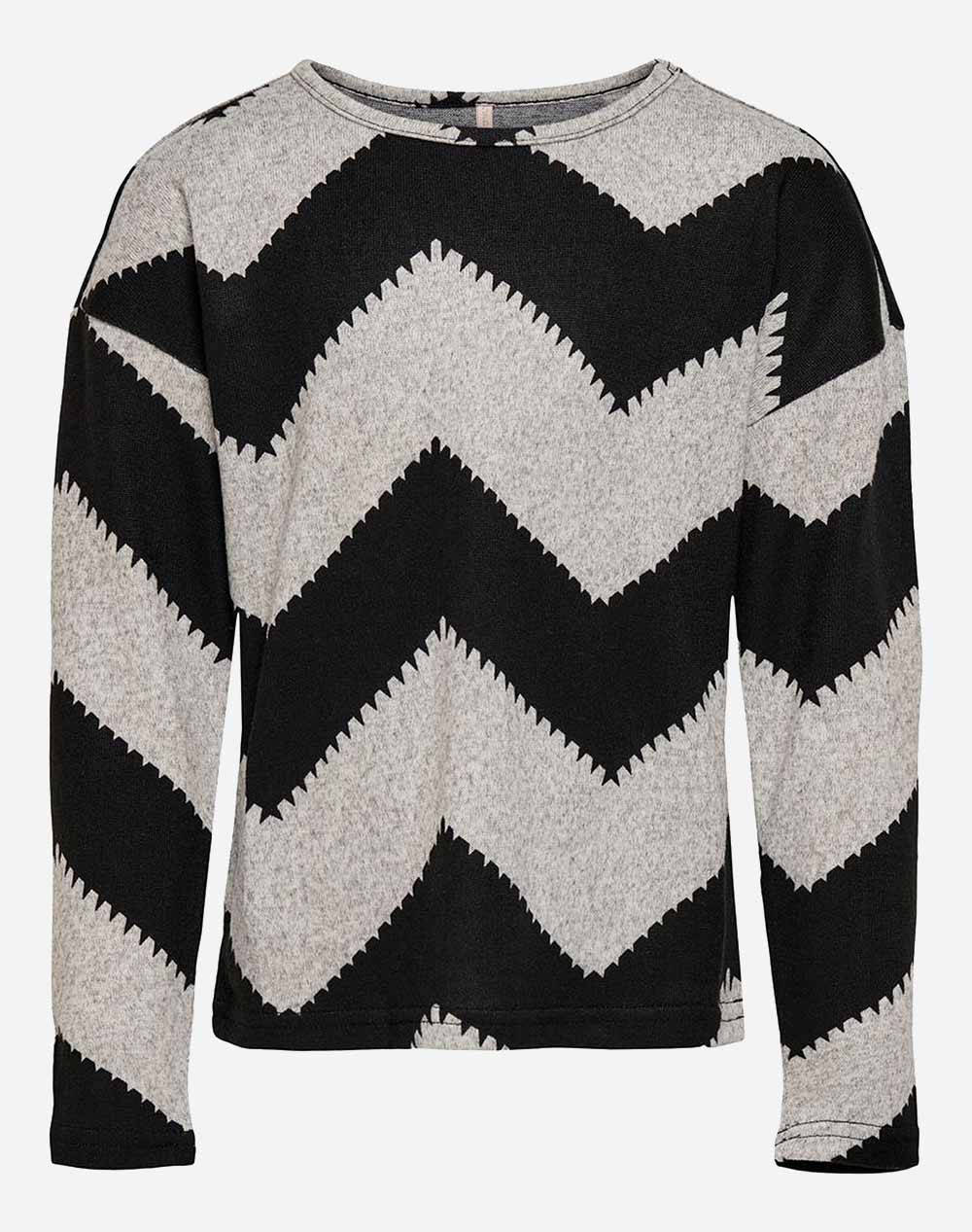ONLY KONELCOS 4/5 AOP TOP JRS 15245658-Light Grey Melange LightGray