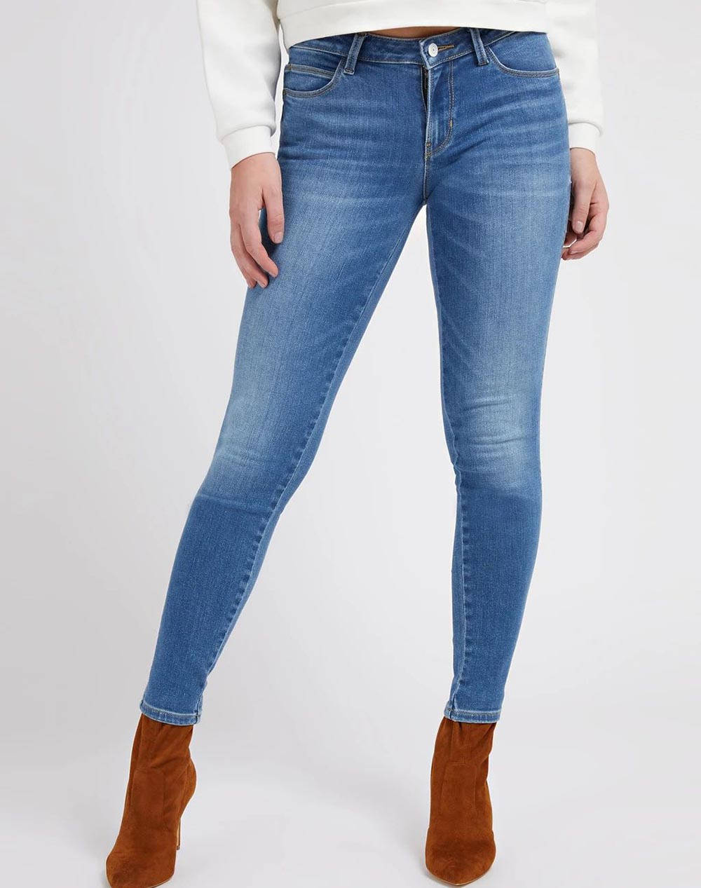 GUESS CURVE X WOMEN''S TROUSERS - JeanBlue | Politikos-shop.gr