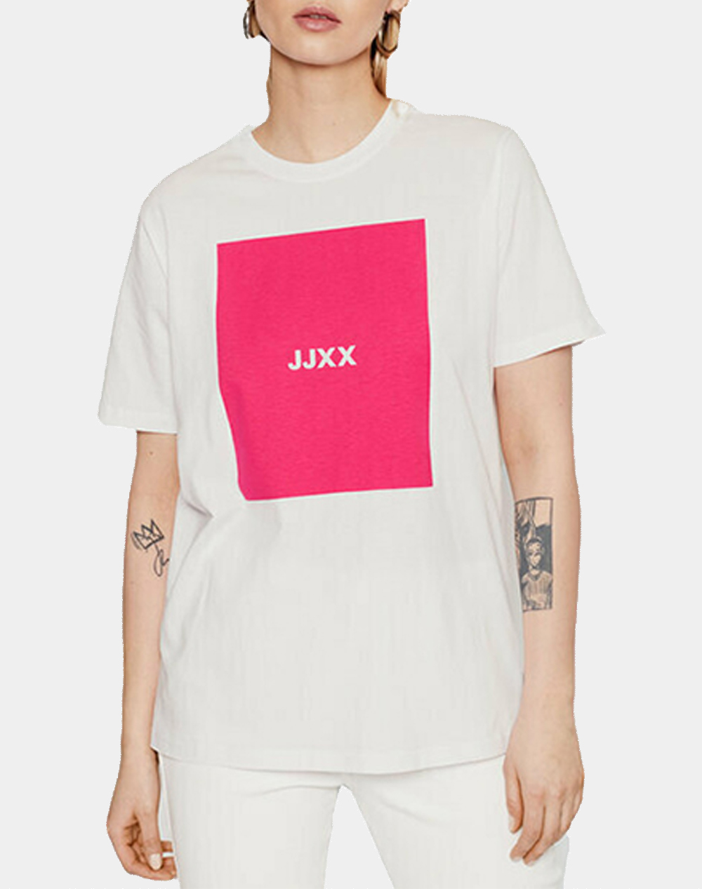JJXX JXAMBER SS RELAXED EVERY SQUARE TEE NOOS 12204837-BRIGHT WHITE White