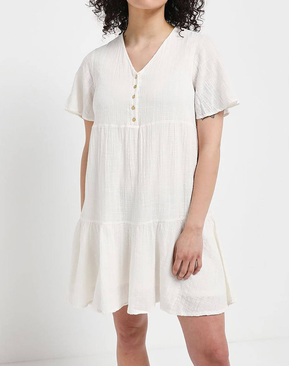 VERO MODA VMSATINA SS SHORT DRESS WVN BTQ 10268936-Snow White White 3410AVERO4200166_50006