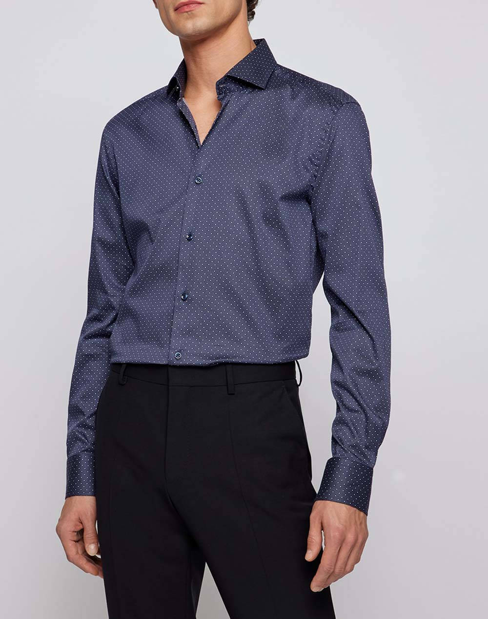 BOSS ΠΟΥΚΑΜΙΣΟ H-HANK-spread-C1-222 50469711-404 DarkBlue