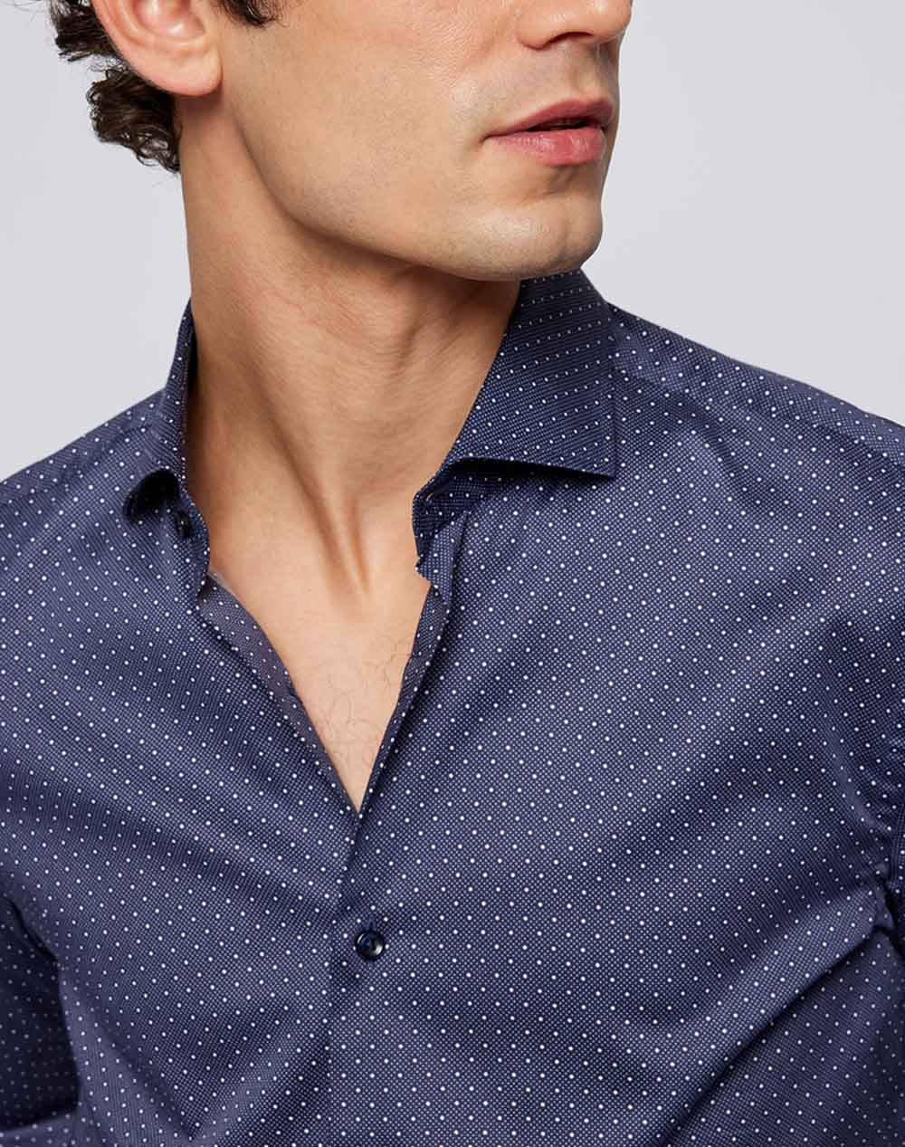 Boss Πουκαμισο H-Hank-Spread-C1-222 50469711-404 Darkblue ανδρικά ρούχα πουκάμισα Politikos Shop Πολιτικός