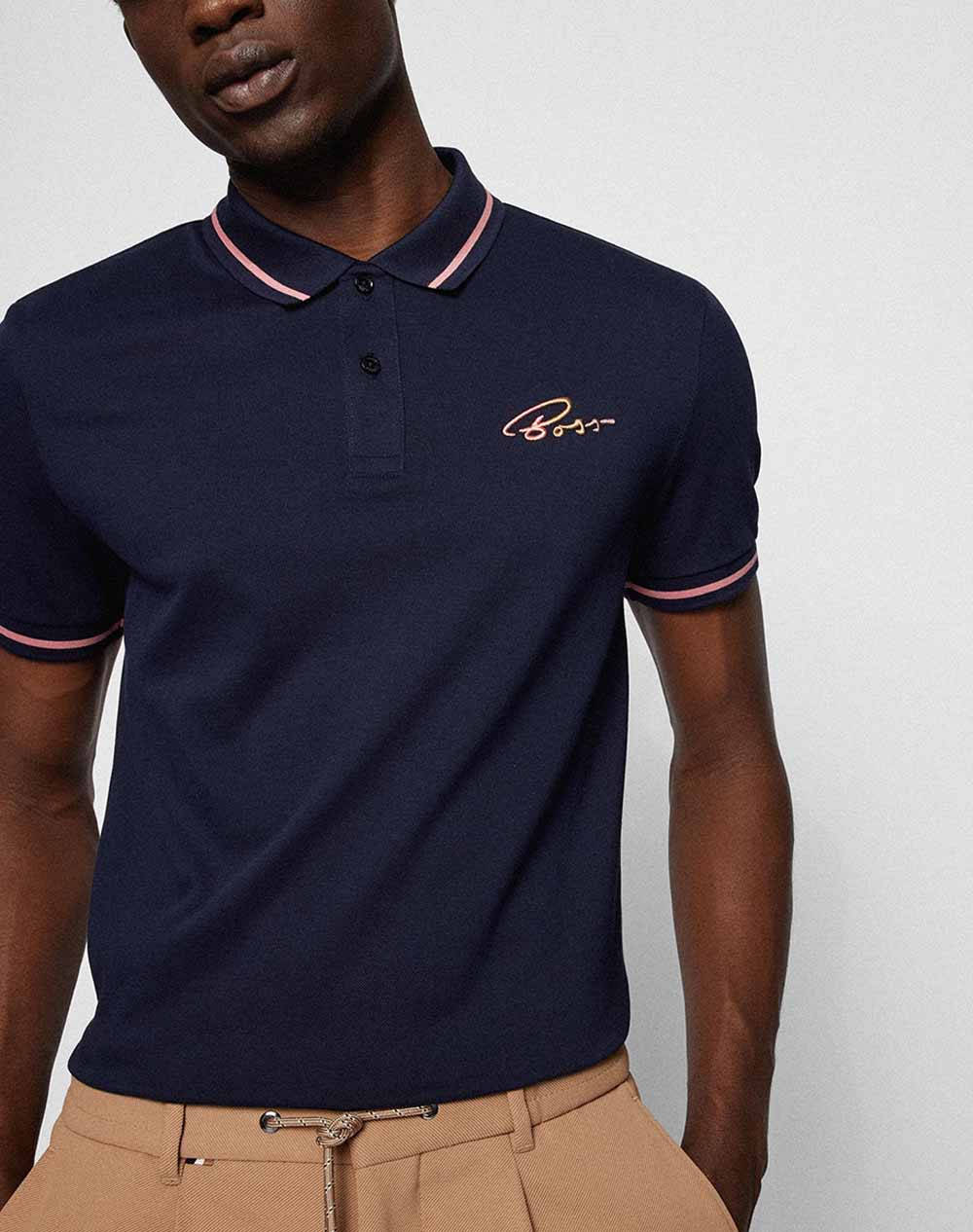 Boss Jersey Phillipson 106 102416 50467141-404 Navyblue ανδρικά ρούχα μπλούζες Polo Politikos Shop Πολιτικός