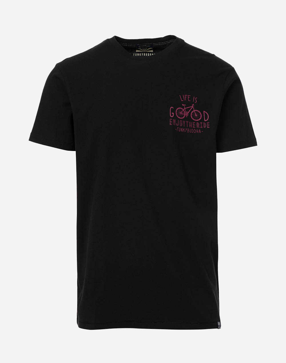 FUNKY BUDDHA FUNKY BUDDHA T-shirt με τύπωμα στο στήθος FBM005-363-04-BLACK Black