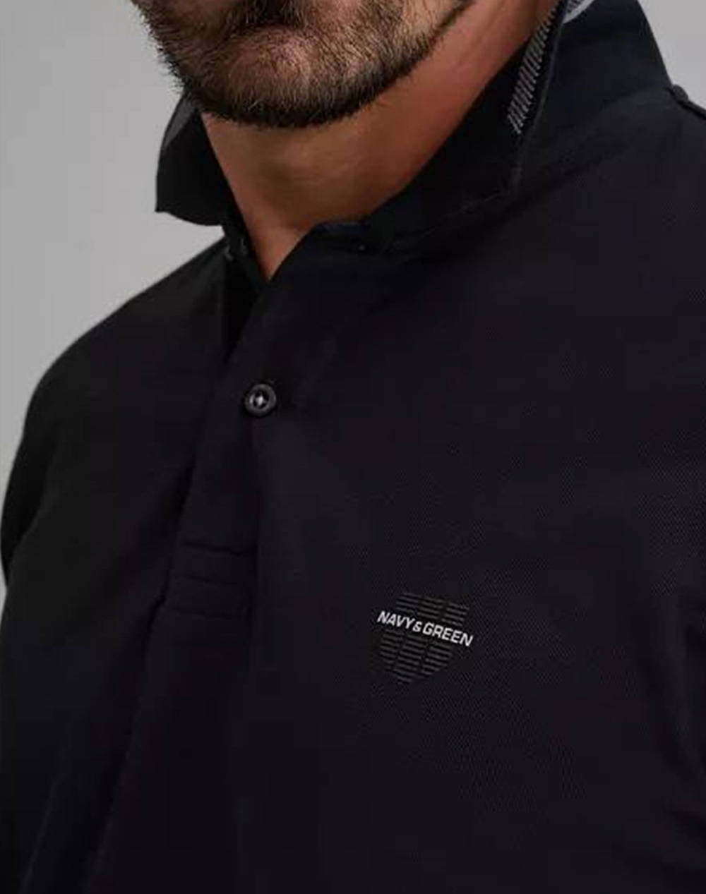 Navy Green Μπλουζακι Πολο Custom Fit 24Ge 954-Black Black ανδρικά ρούχα μπλούζες Polo Politikos Shop Πολιτικός