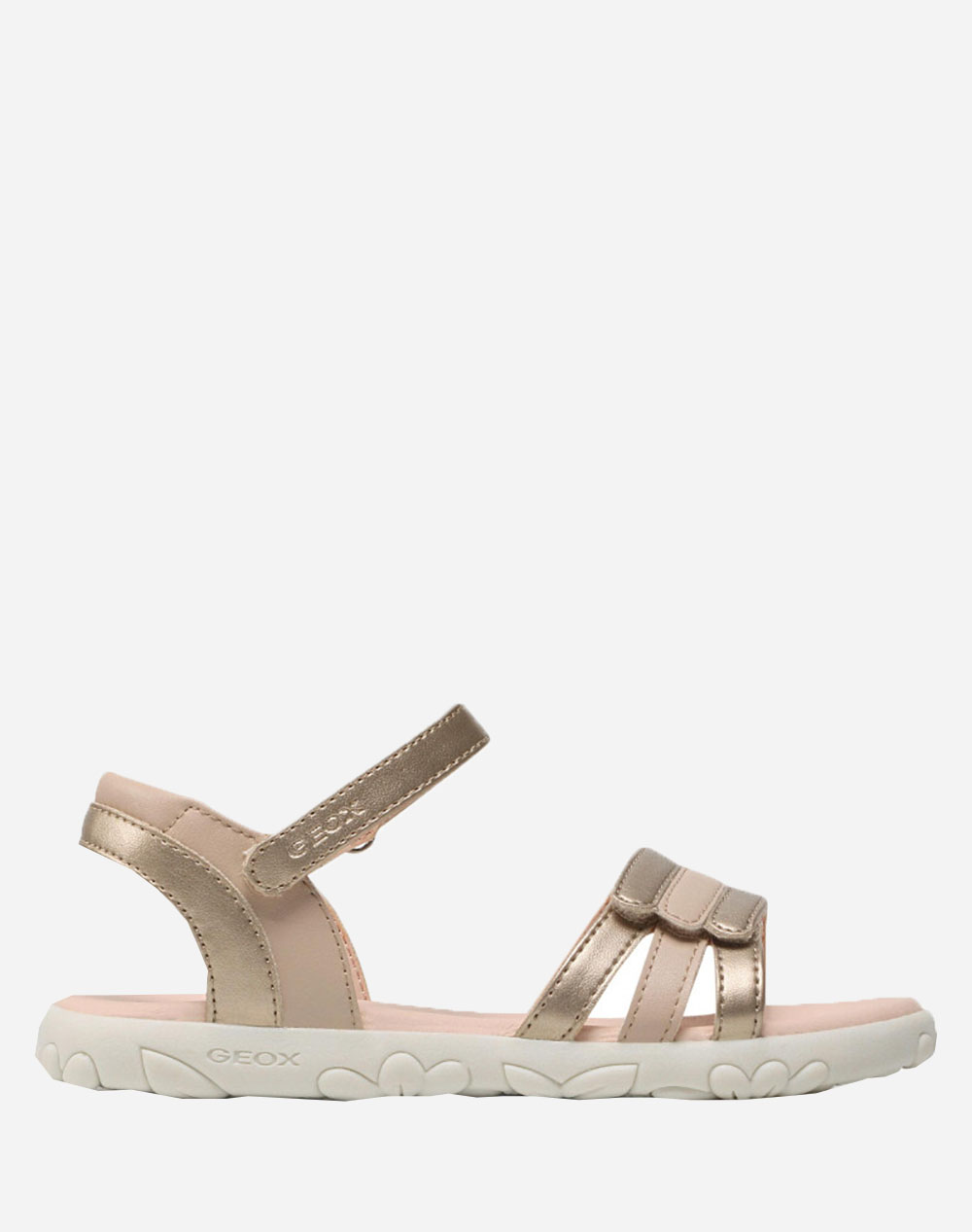 Geox Πέδιλα Για Κορίτσι Για Κορίτσι Ροζ Χρυσό Συνθετικό Δέρμα