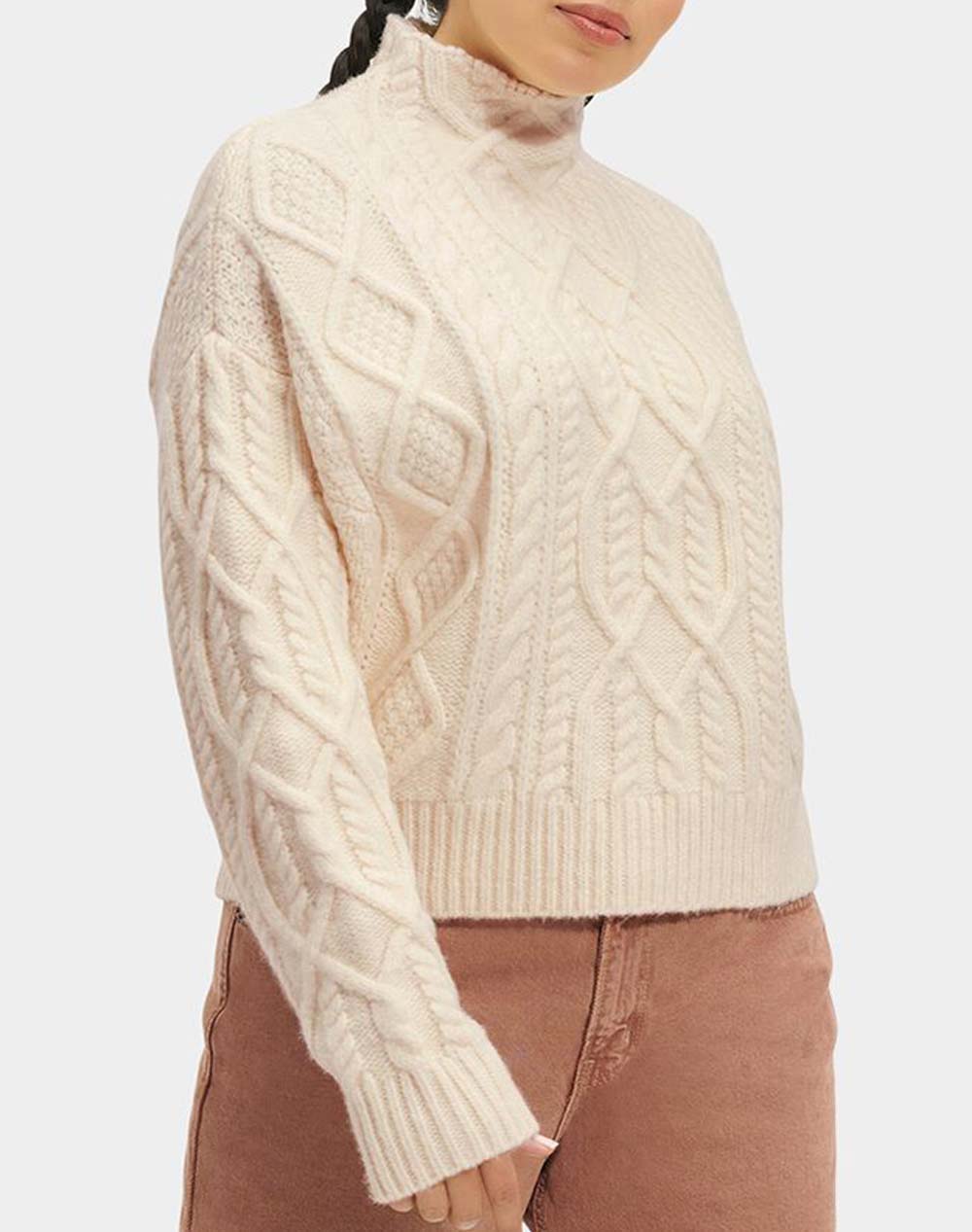 UGG Janae Cable Knit Sweater Short 1131508-00E2 Cream