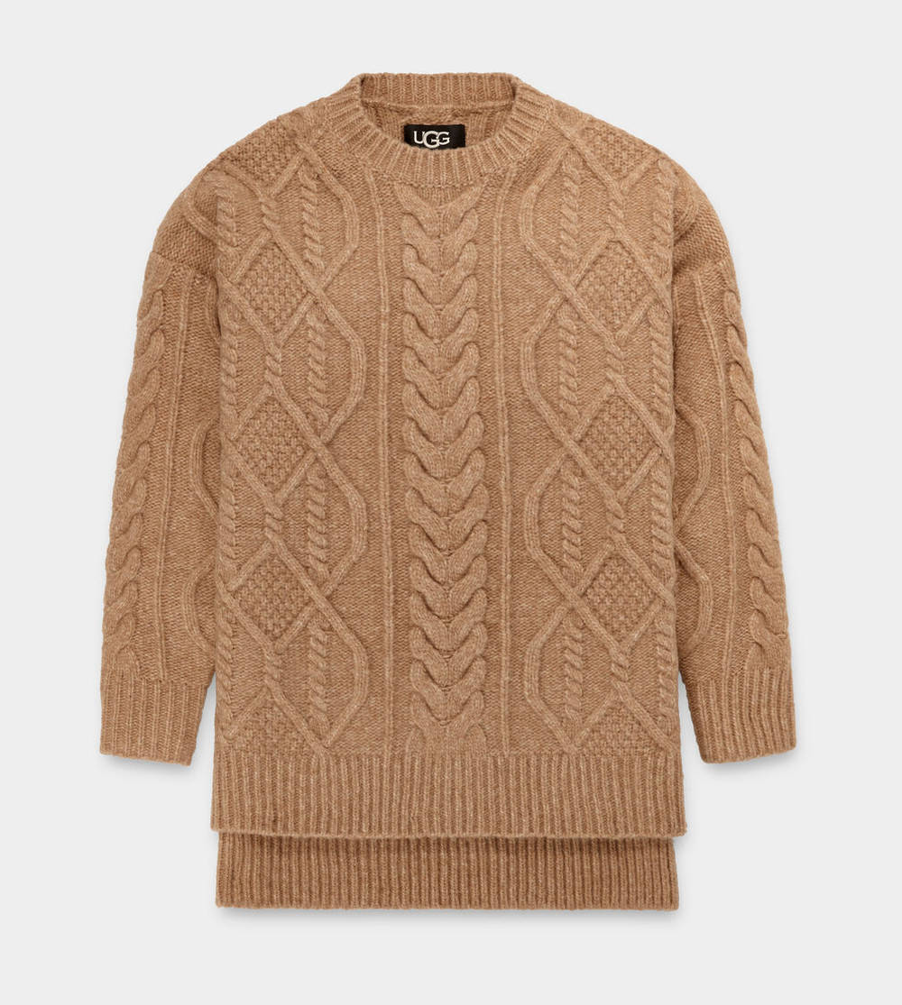 UGG UGG Raelee Cable Knit Sweater Long 1133131-00K4 Camel - 3