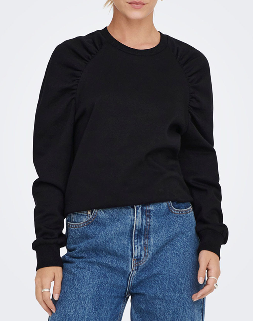 ONLY ONLEVERY L/S RUCHED SWEATSHIRT PNT