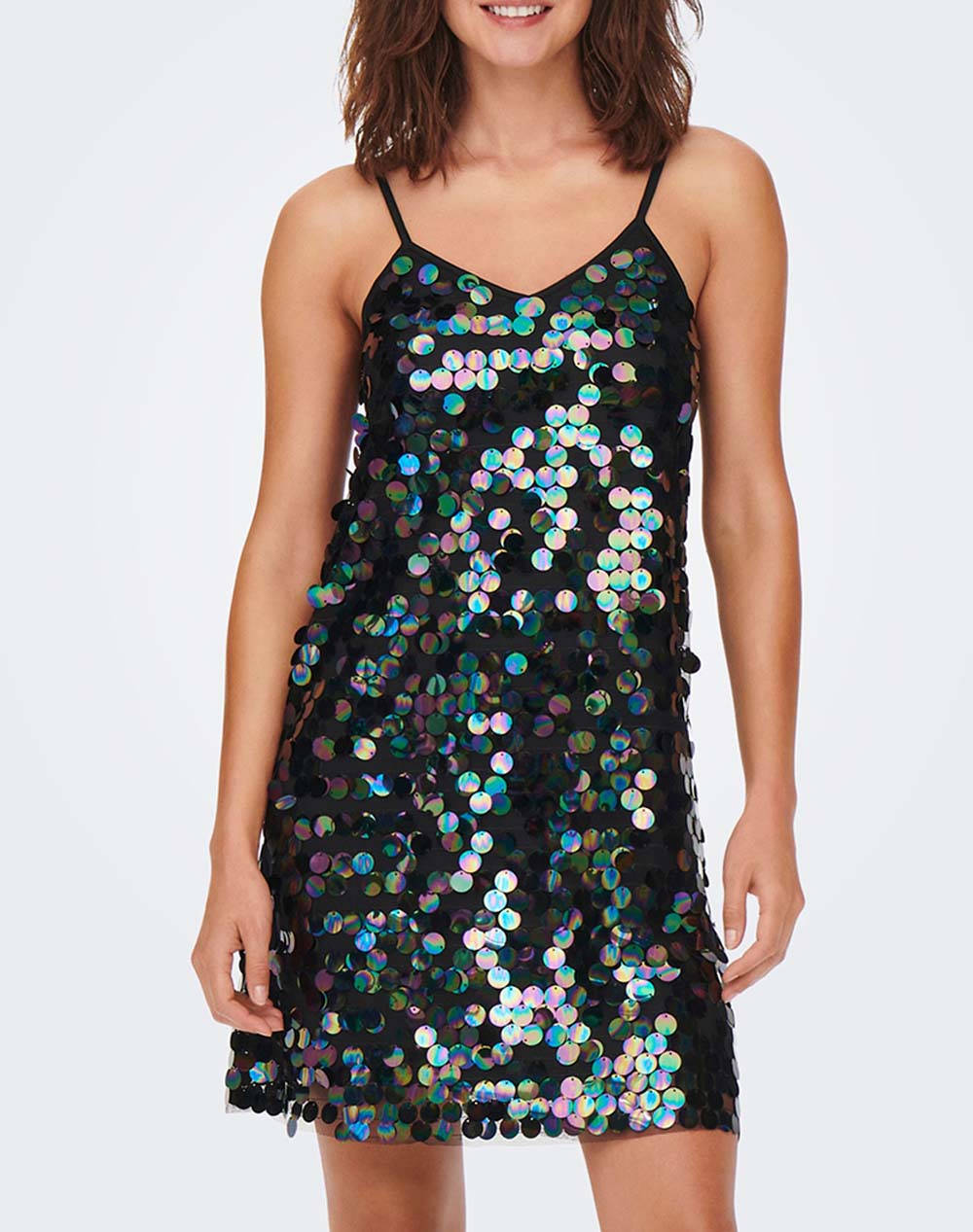 ONLY ONLEMILI S/L SEQUINS DRESS JRS 15279214-BLACK Black