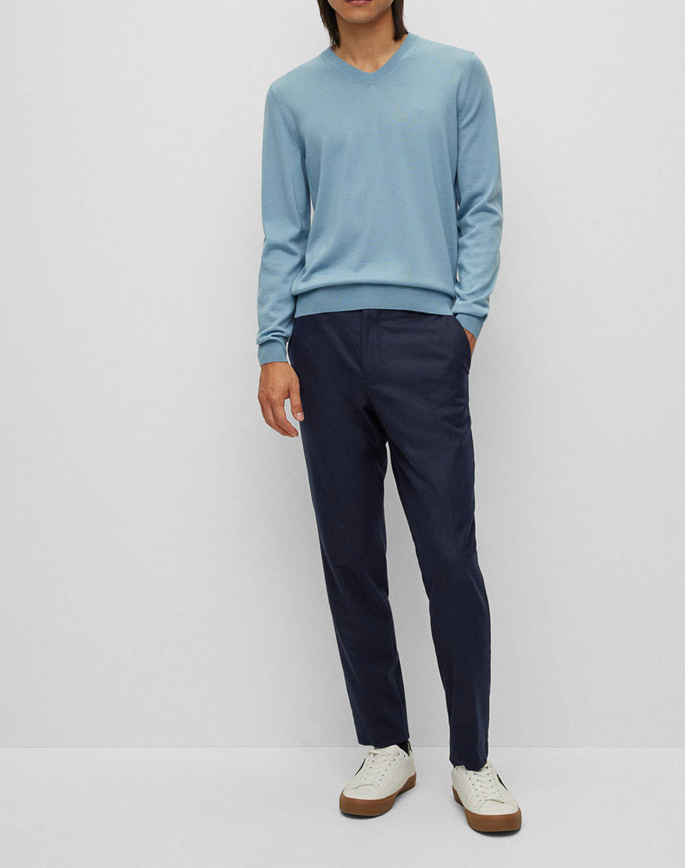 Boss Παντελόνι P-Genius-Ds-224 50479918-404 Navyblue ανδρικά ρούχα παντελόνια Chinos Politikos Shop Πολιτικός