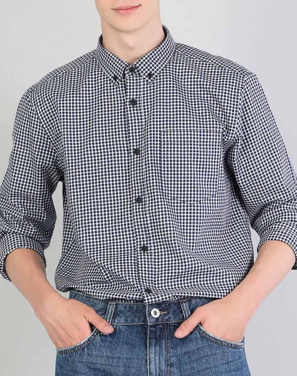 COLINS ΠΟΥΚΑΜΙΣΟ SHIRT LONG SLEEVE M CL1044227-NAV NavyBlue