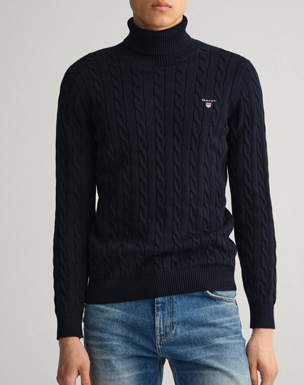 GANT SWEATER COTTON CABLE TURTLE NECK 