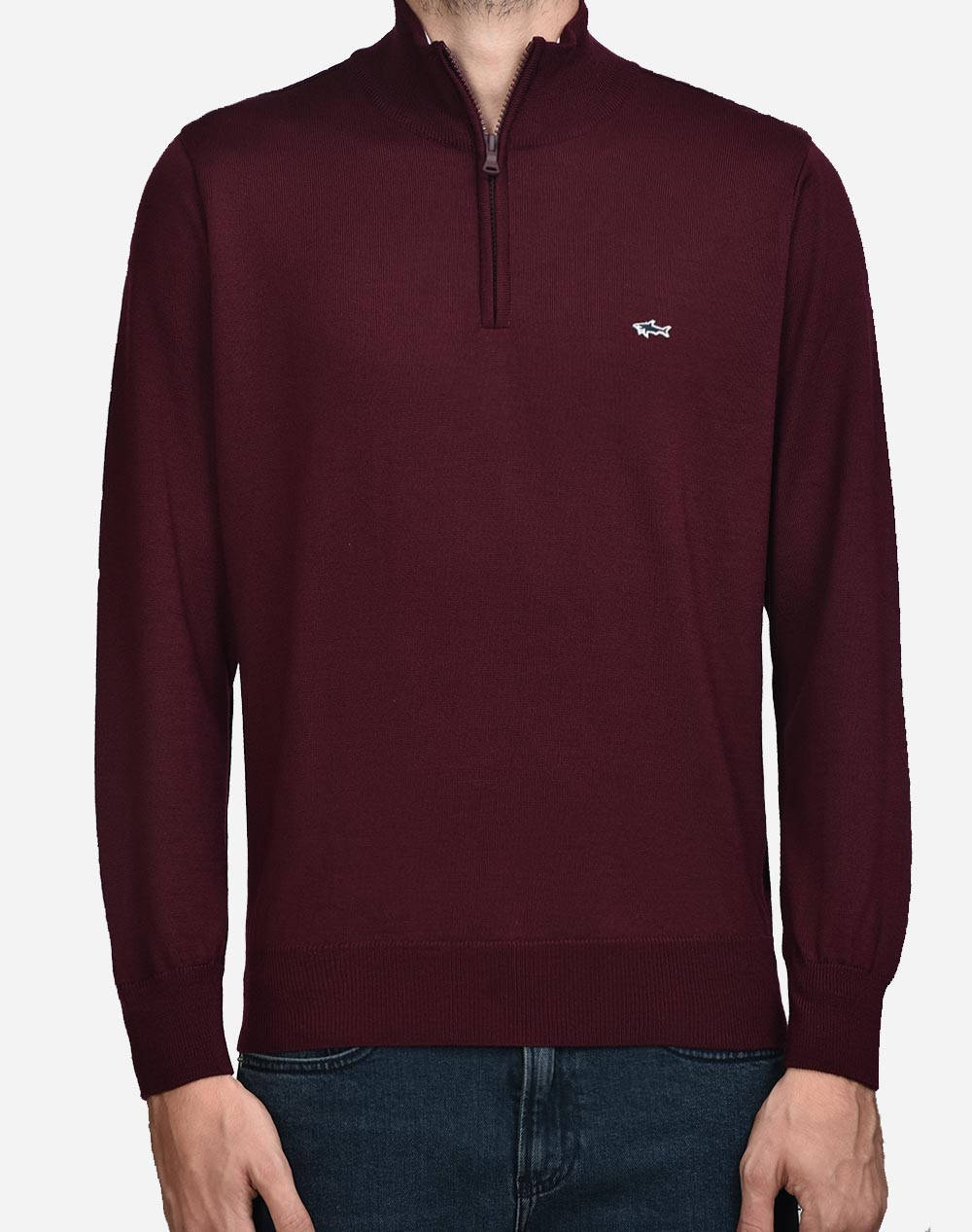PAUL&SHARK ΠΟΥΛΟΒΕΡ MEN''S ZIPPED PULLOVER C.W. WOOL 12311111-411 Red