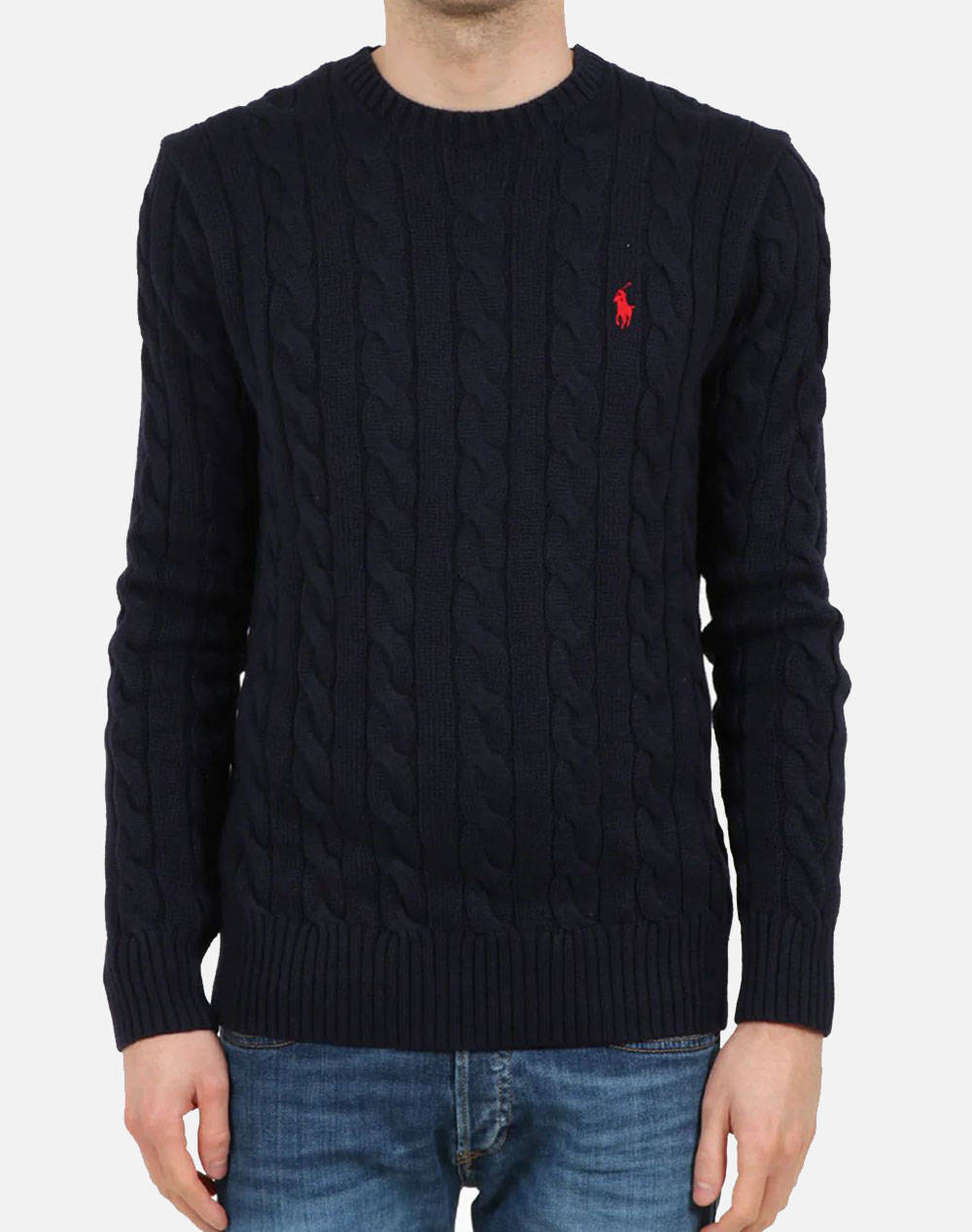 RALPH LAUREN LS DRIVER CN-LONG-SLEEVED-SWEATER - DarkBlue |  Politikos-shop.gr