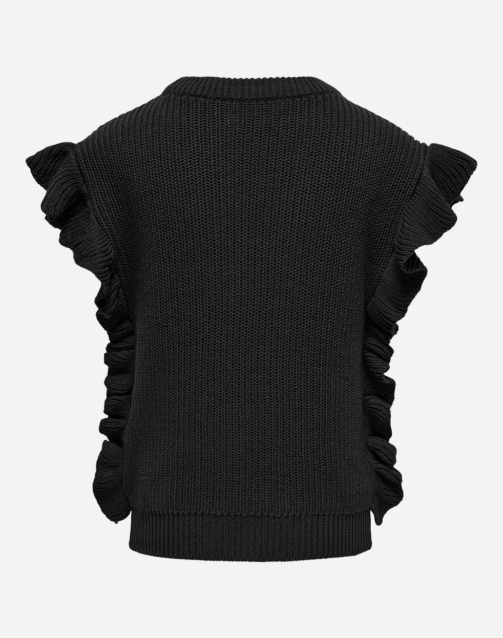 ONLY ΜΠΟΥΦΑΝ ΑΜΑΝΙΚΟ KOGGITTA S/L FRILL VEST KNT 15273016-BLACK Black φωτογραφία