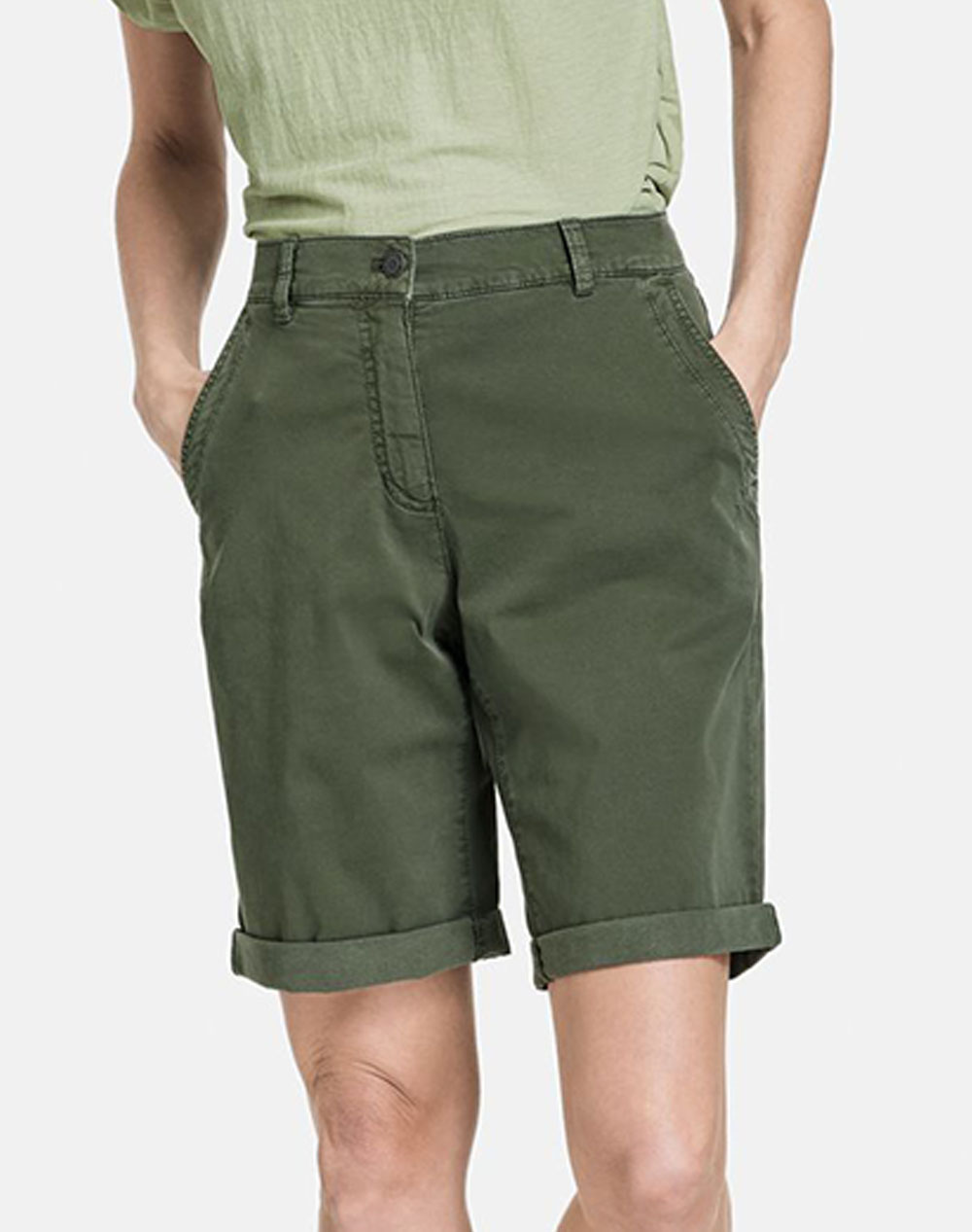 GERRY WEBER PANT LEISURE CROPPED 822077-66262-50935 Olive