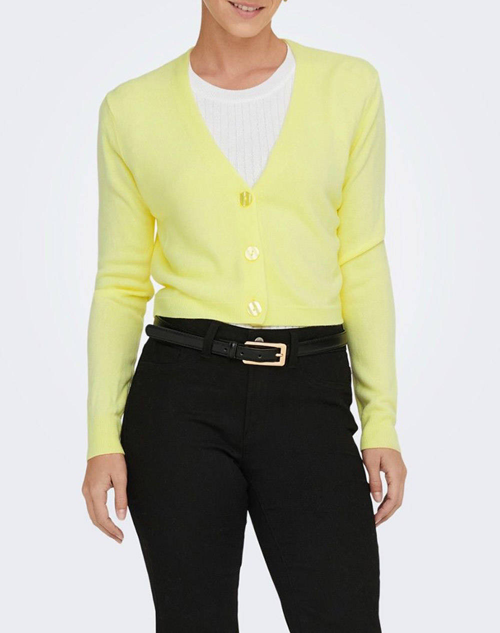 ONLY ONLSUNNY LS SHORT V-NECK CARDIGAN CC KNT 15281420-Sunny Lime Lime
