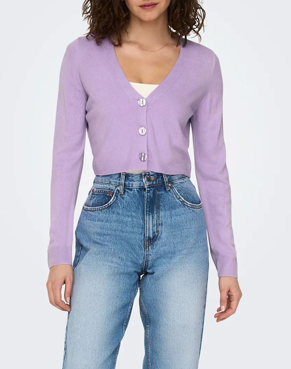 ONLY ONLSUNNY LS SHORT V-NECK CARDIGAN CC KNT 15281420-Purple Rose Magenta 3610AONLY3400182_XR20500