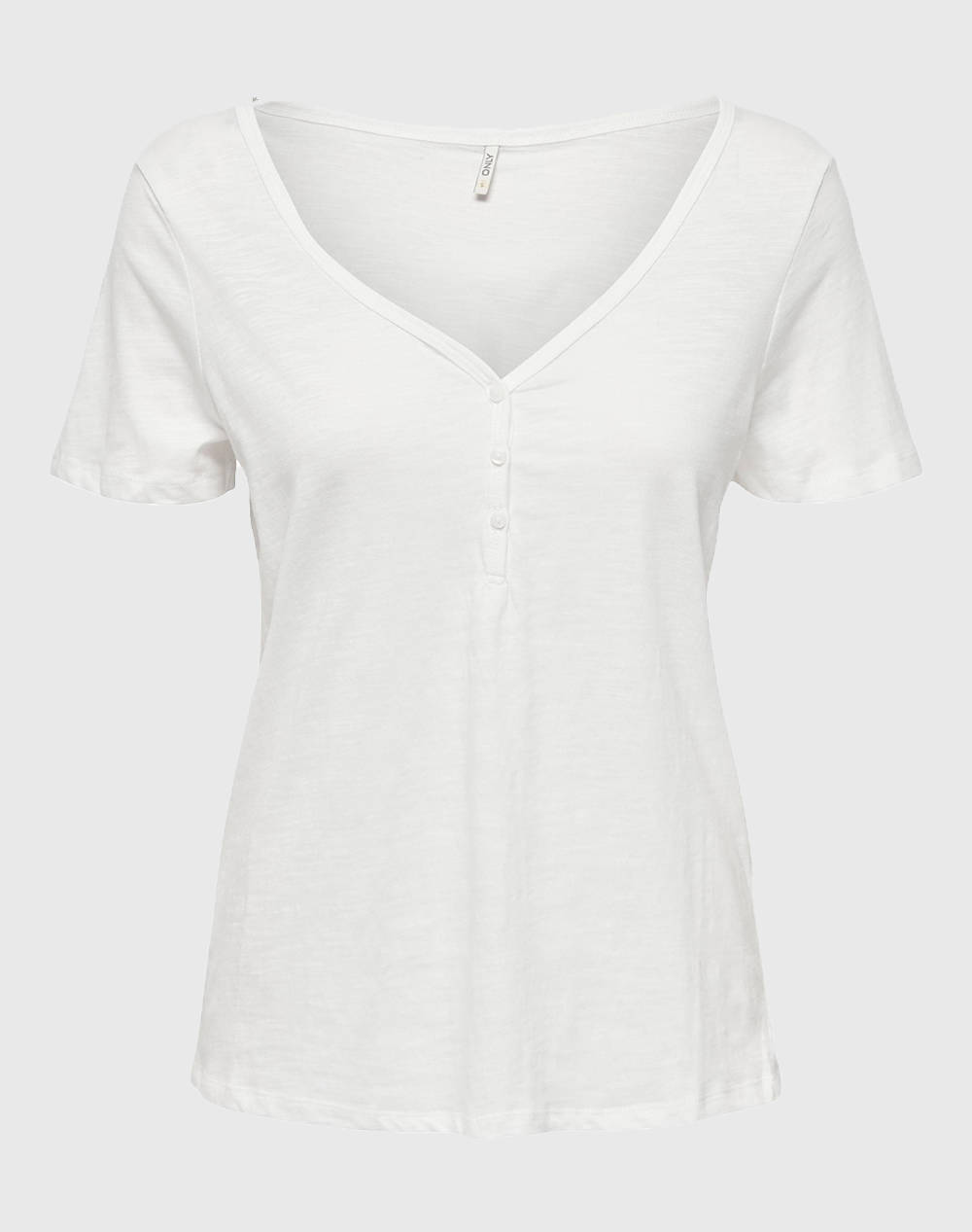 ONLY ONLBONE S/S PLACKET TOP JRS 15293794-Cloud Dancer White