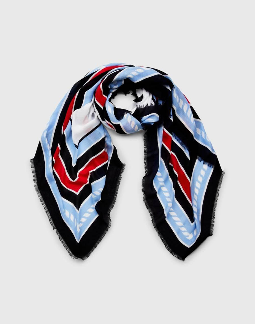 TOMMY HILFIGER TOMMY COAST SQUARE STRIPES SCARF (Διαστάσεις: 130 x 130 εκ) AW0AW14533-C1Z Mixed