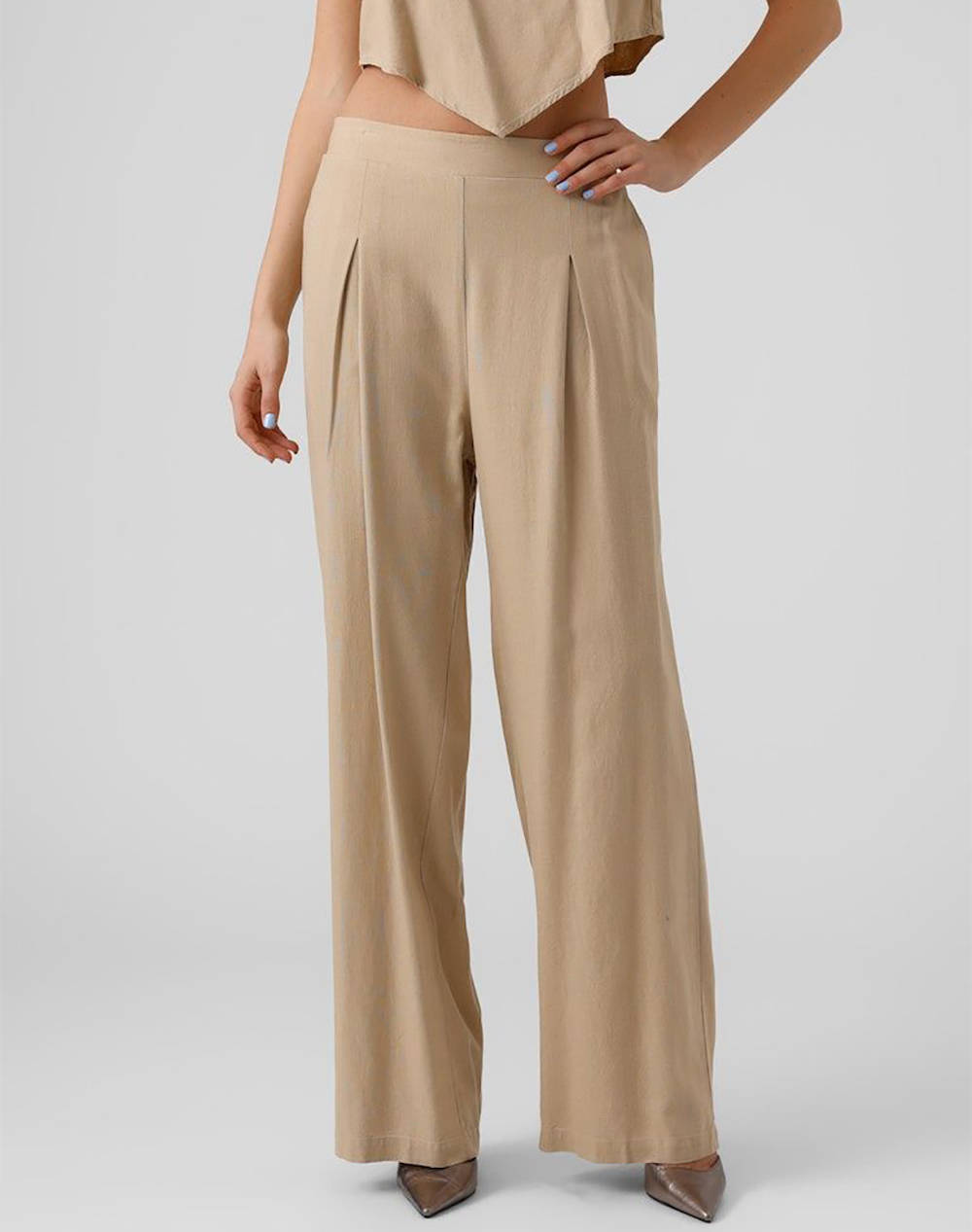 VERO MODA VMMYMILO HW WIDE PANTS WVN GA 10282493-Irish Cream Cream