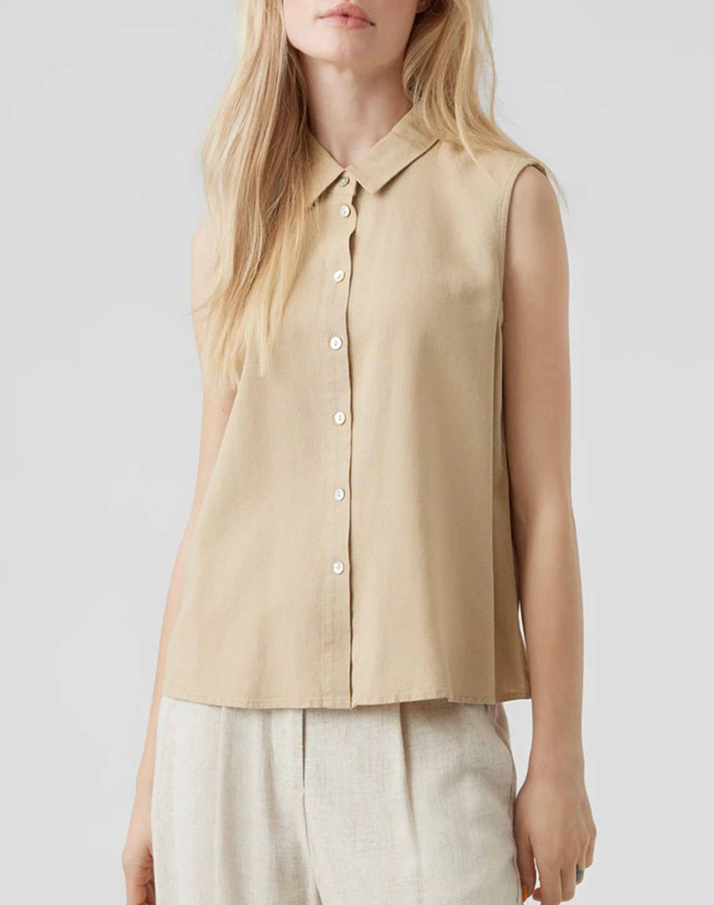 VERO MODA VMMYMILO SL SHIRT WVN GA 10282535-Irish Cream Cream