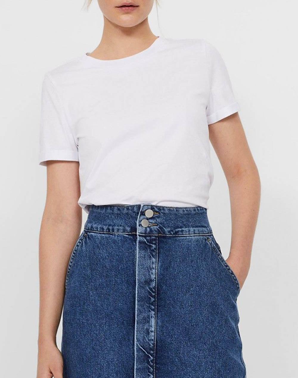 VERO MODA VMPAULA S/S T-SHIRT NOOS 10243889-BRIGHT WHITE White