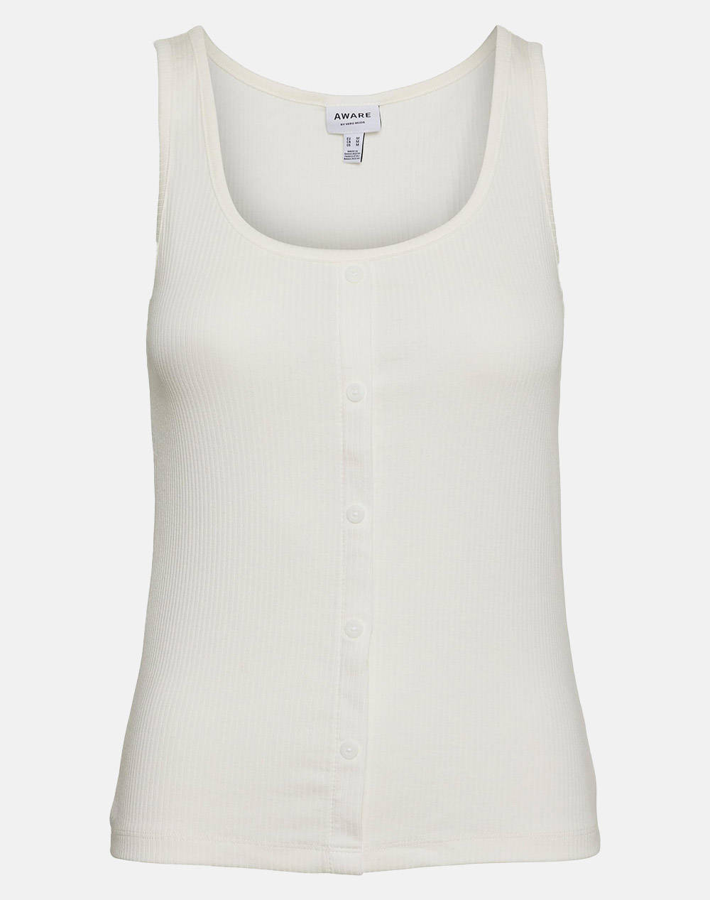 VERO MODA VMFLORENTINA SL U-NECK TOP 10290345-Snow White White
