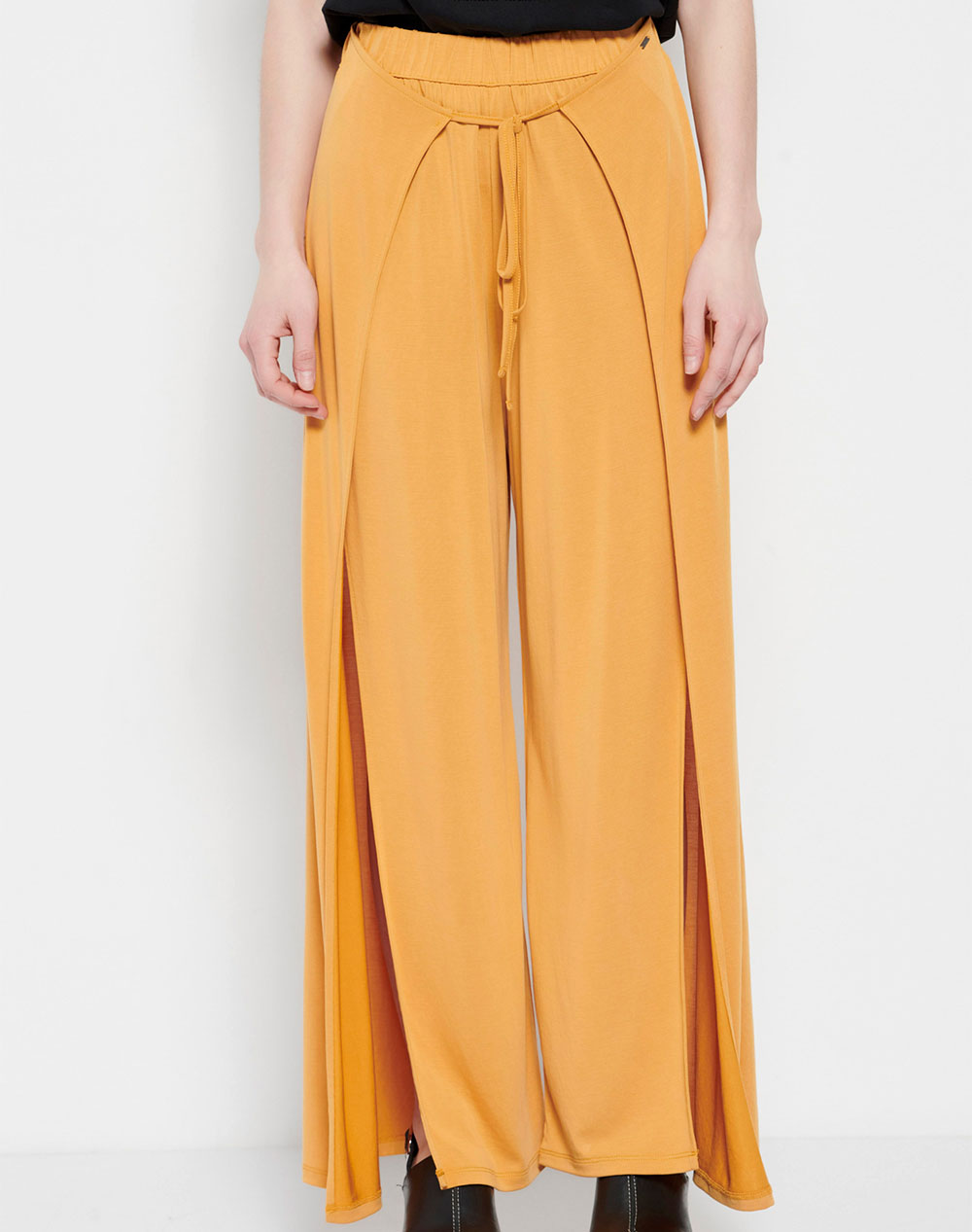 FUNKY BUDDHA Παντελόνα με ελαστική μέση και δέσιμο με κορδόνι FBL007-123-02-SUN Orange 3610PFUNK2000032_XR02480
