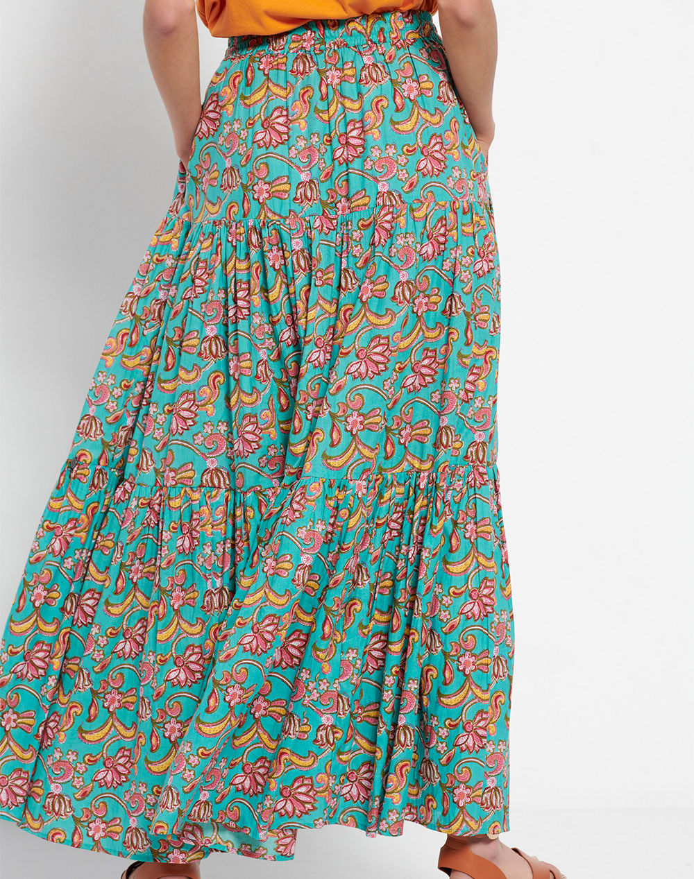 All over printed maxi skirt