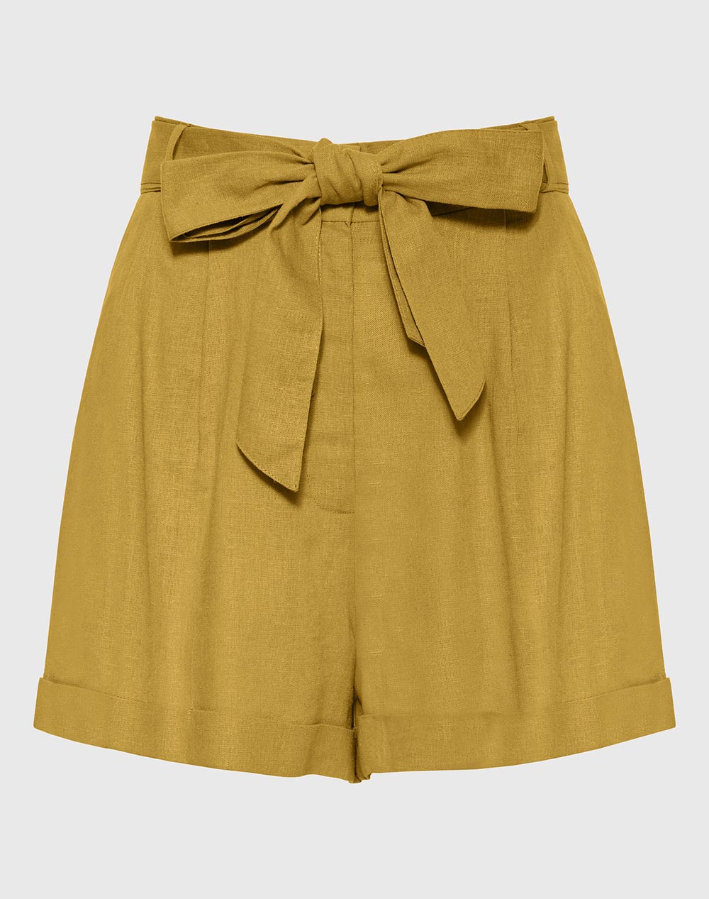 Linen blend viscose shorts