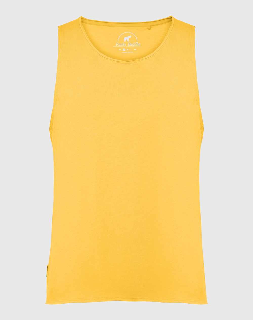 FUNKY BUDDHA Αμάνικο t-shirt από οργανικό βαμβάκι FBL007-111-04-HONEYCOMB Yellow