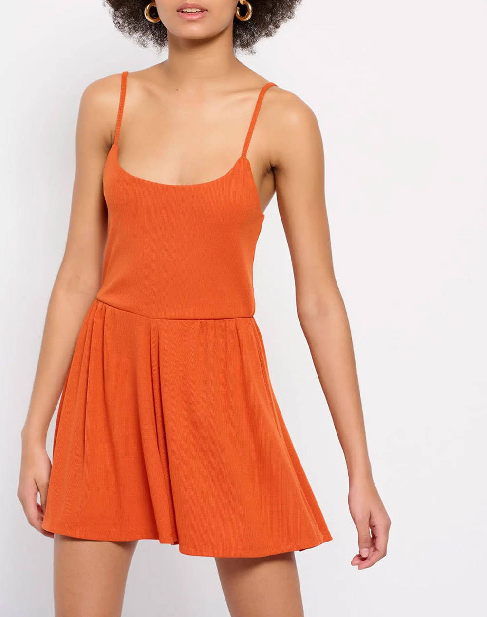 FUNKY BUDDHA Ολόσωμη φόρμα σε rib ύφανση FBL00710112ORANGE Orange