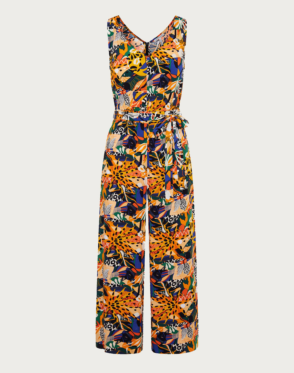All over printed viscose jumpsuit