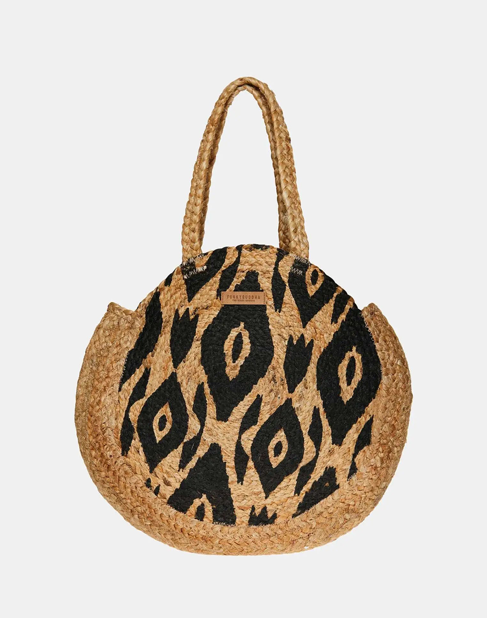 FUNKY BUDDHA Γυναικεία στρογγυλή τσάντα παραλίας FBL007-116-10-BLACK Black