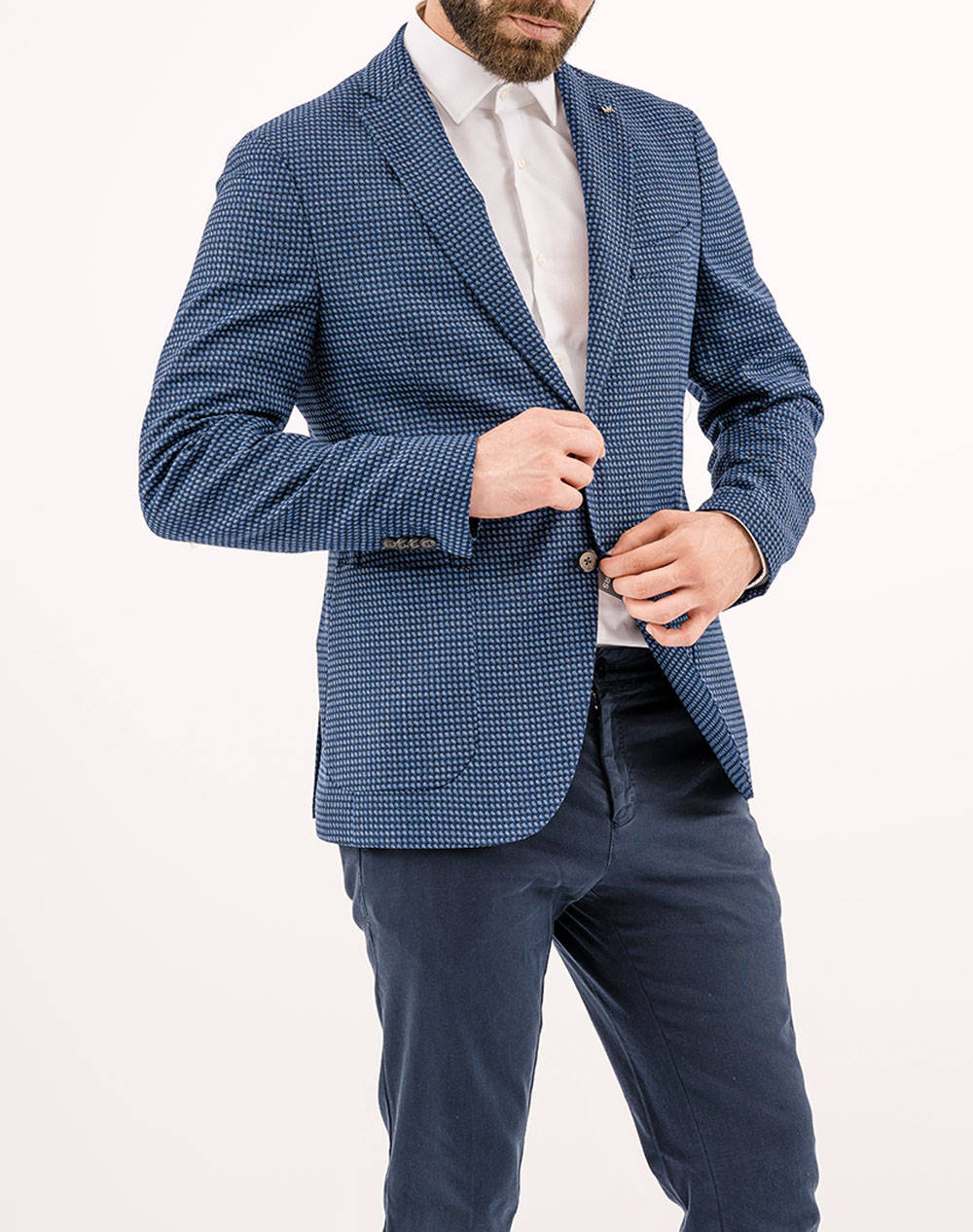 Michael Kors Boucle Blazer Mk0Bl01023-400 Blue ανδρικά ρούχα Πανωφορια Σακακια Politikos Shop Πολιτικός