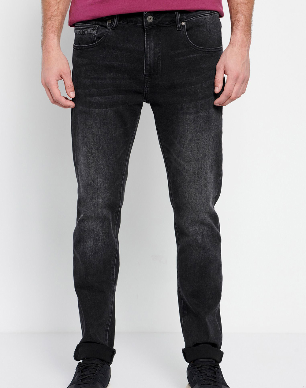 FUNKY BUDDHA Τζιν παντελόνι tapered fit FBM007-072-02-ANTHRACITE DarkSlateGrey