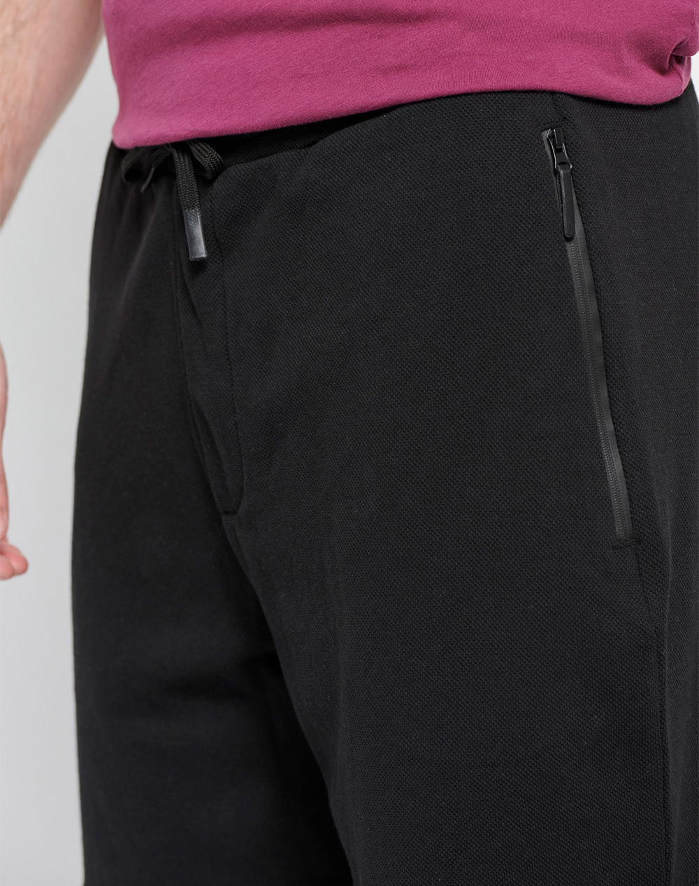 Slim tapered fit joggers in pique fabric