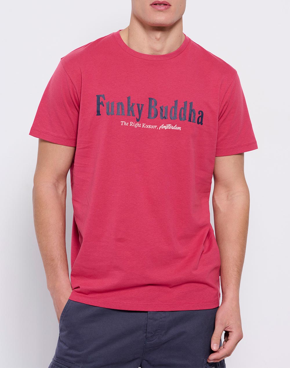 FUNKY BUDDHA T-shirt με branded τύπωμα FBM007-021-04-ROSE Fuchsia 3620PFUNK3400129_8028