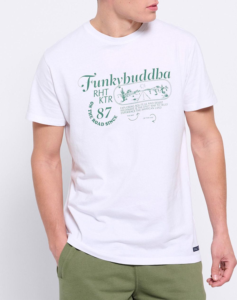 FUNKY BUDDHA Retro t-shirt από οργανικό βαμβάκι με τύπωμα FBM007-034-04-WHITE White 3620PFUNK3400138_10429