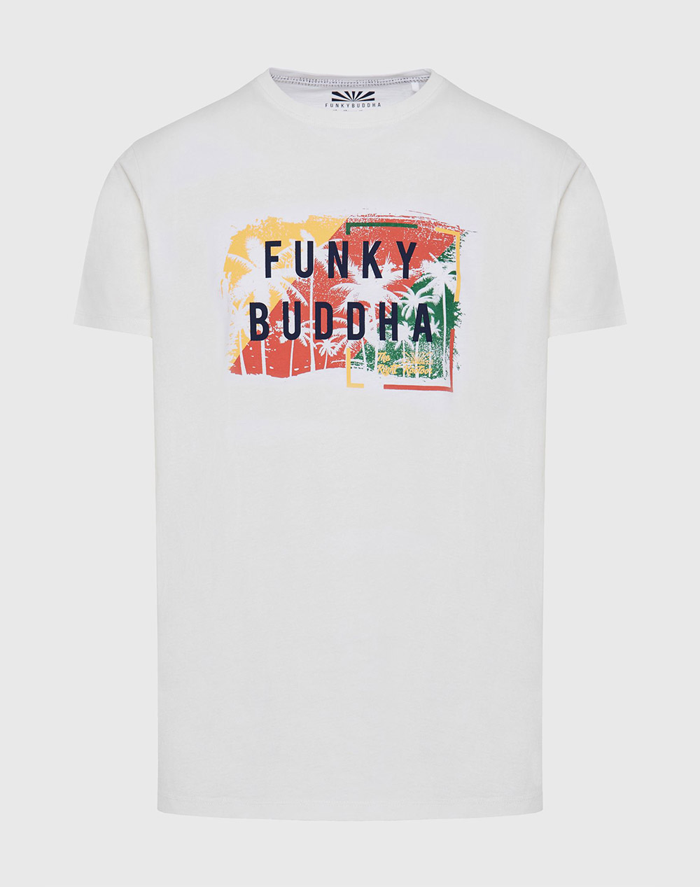 FUNKY BUDDHA T-shirt από οργανικό βαμβάκι με brushed τύπωμα