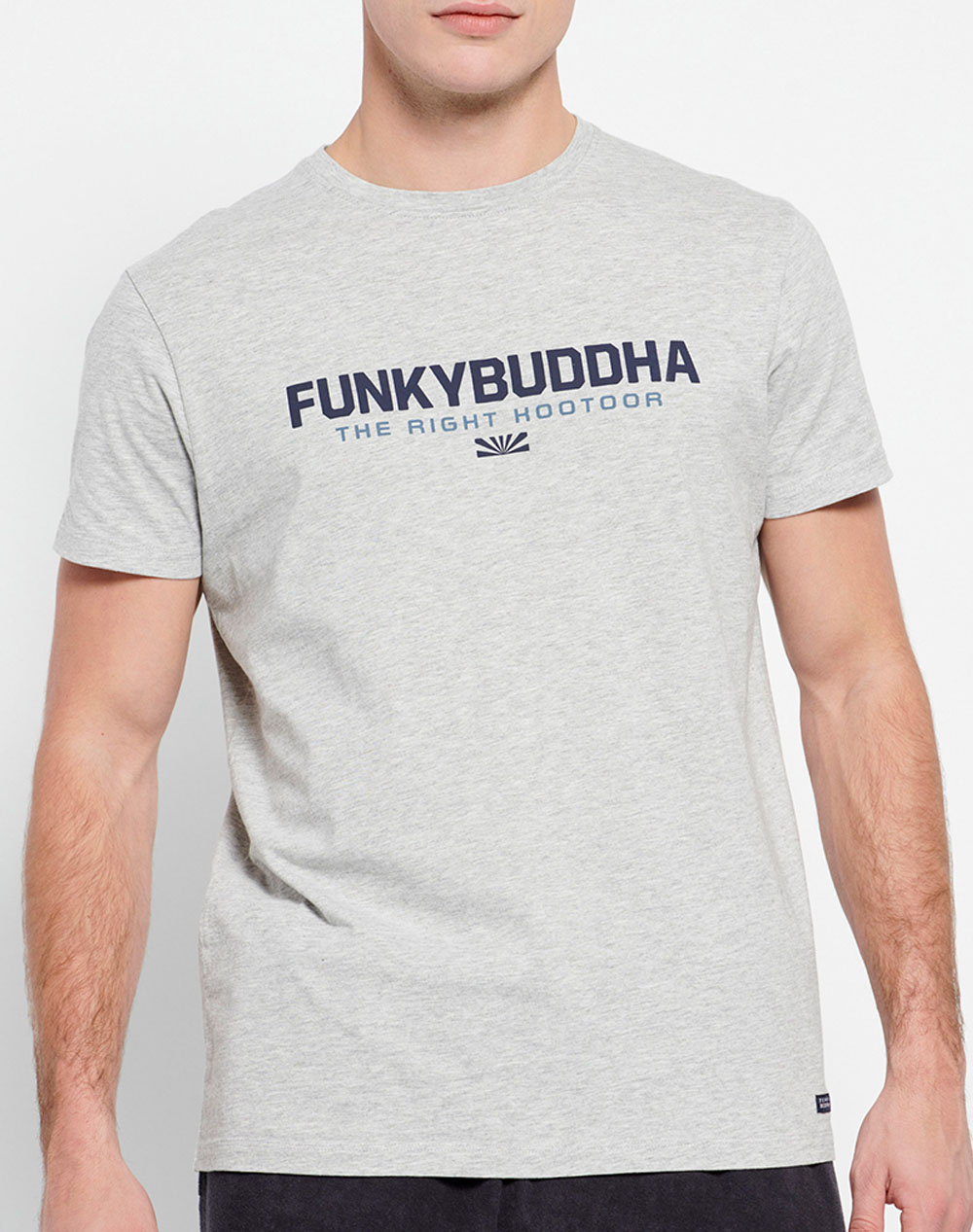 FUNKY BUDDHA T-shirt με Funky Buddha τύπωμα FBM007-324-04-LT LightGray
