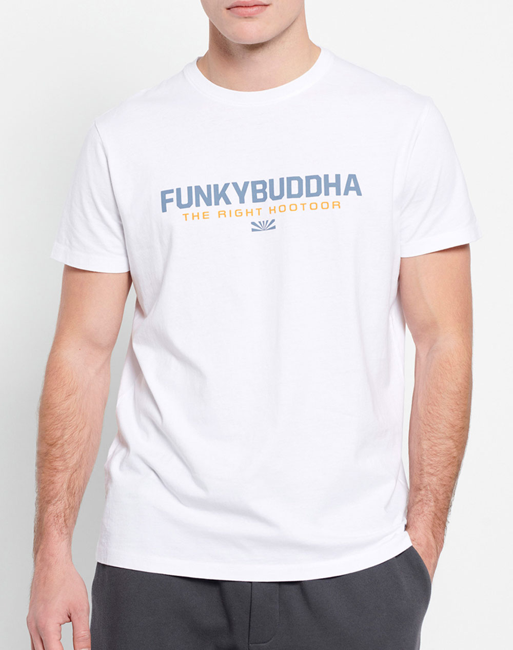 FUNKY BUDDHA T-shirt με Funky Buddha τύπωμα FBM007-324-04-WHITE White