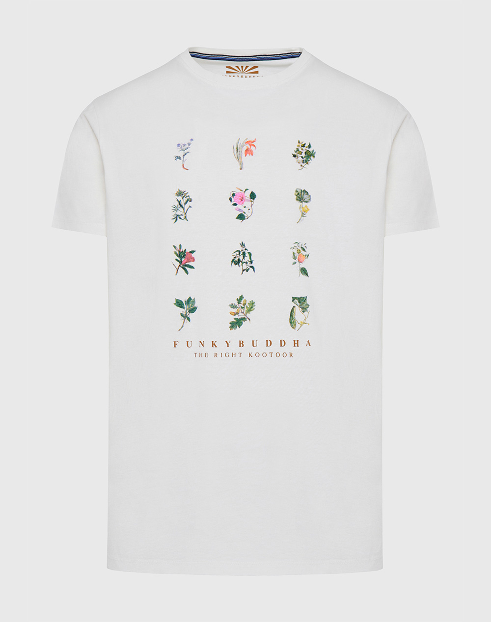 FUNKY BUDDHA Botanic print t-shirt από οργανικό βαμβάκι