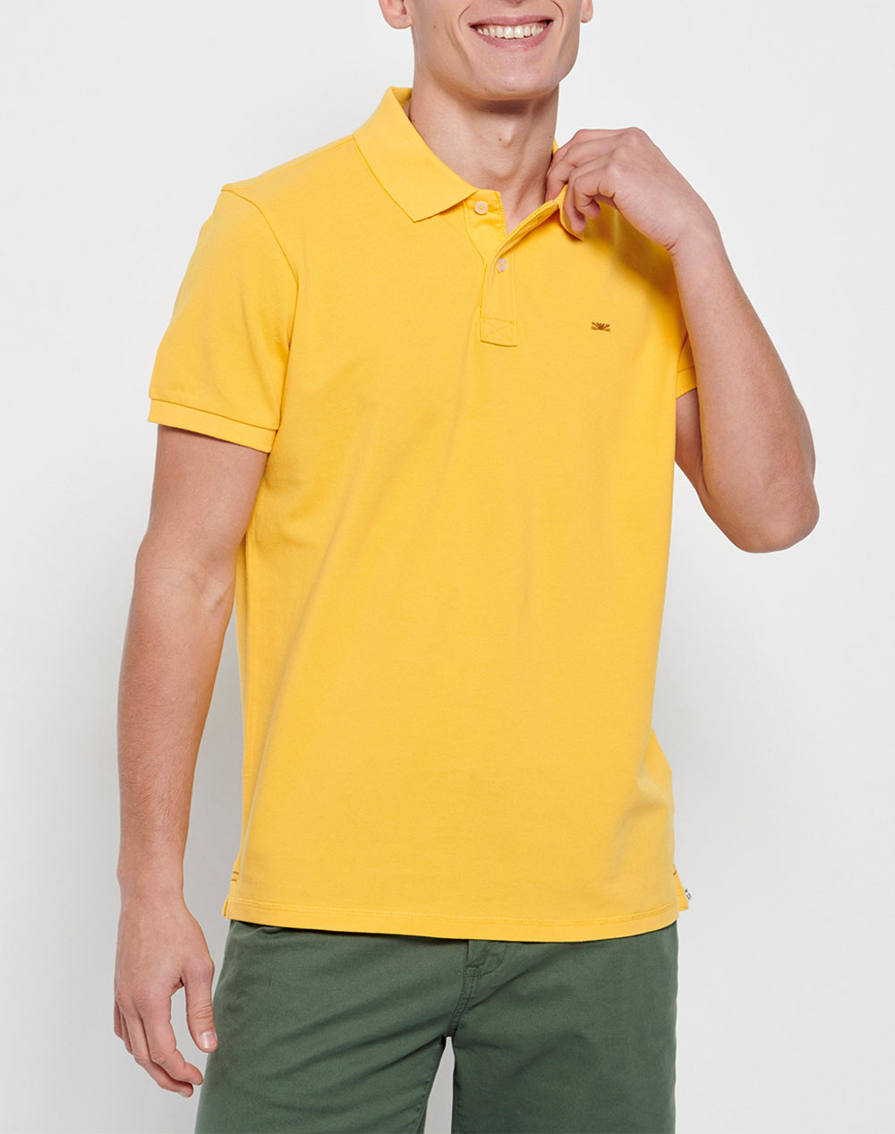 FUNKY BUDDHA Essential μπλούζα πόλο από βαμβάκι πικέ FBM007-001-11-HONEY Yellow