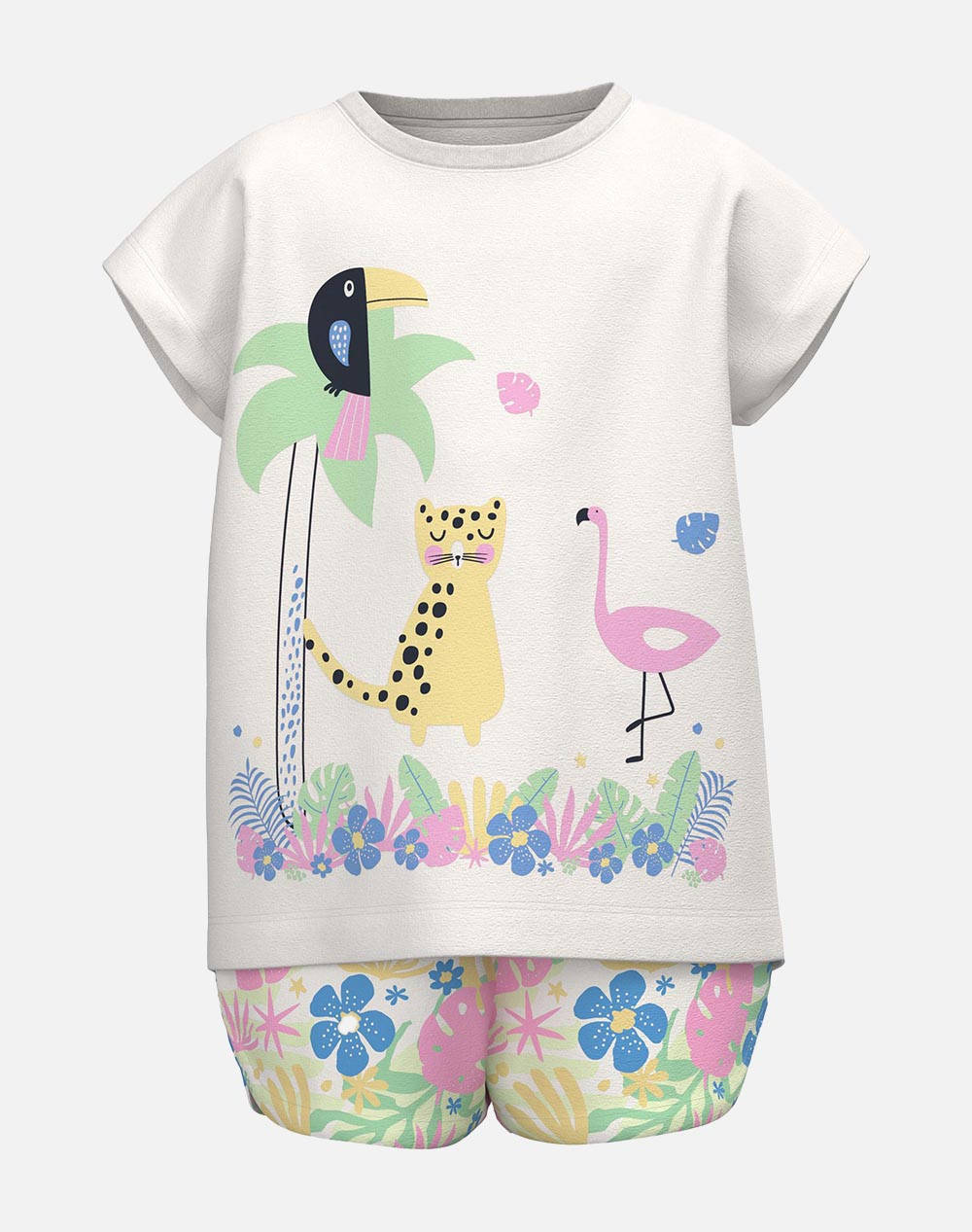 NAME IT NMFVIGEA CAPSL TOP SET F1 13215114-White Alyssum/animals OffWhite