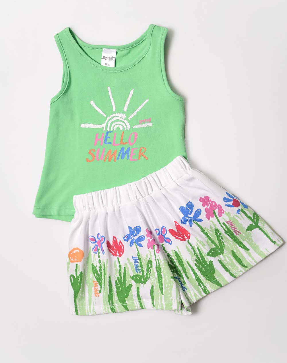 SPRINT SPRINT SET BABY GIRL WITH SHORTS 231-2038-S526 Green